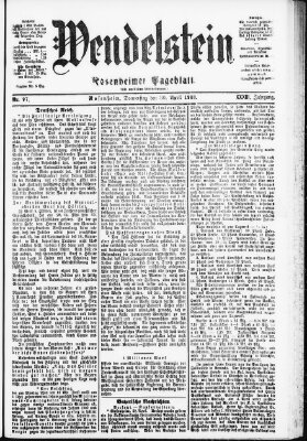 Wendelstein Donnerstag 30. April 1903