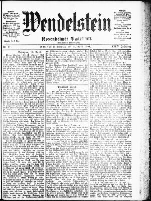 Wendelstein Sonntag 17. April 1904