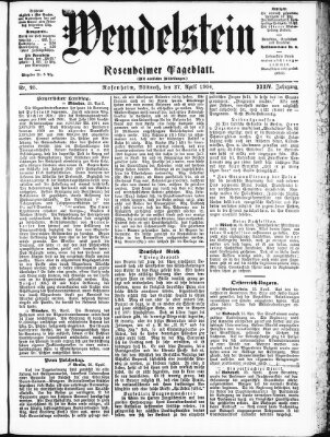 Wendelstein Mittwoch 27. April 1904