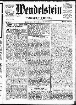 Wendelstein Dienstag 28. Juni 1904