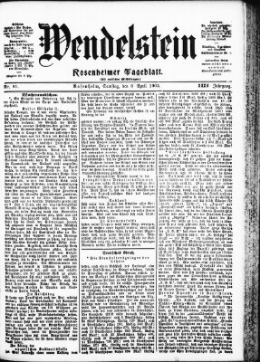 Wendelstein Samstag 8. April 1905