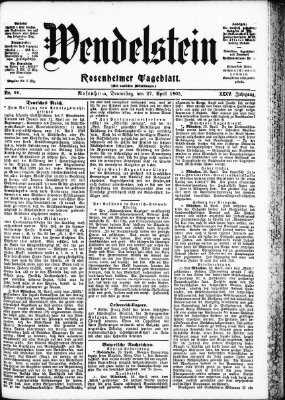 Wendelstein Donnerstag 27. April 1905