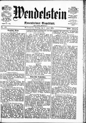 Wendelstein Dienstag 6. Juni 1905