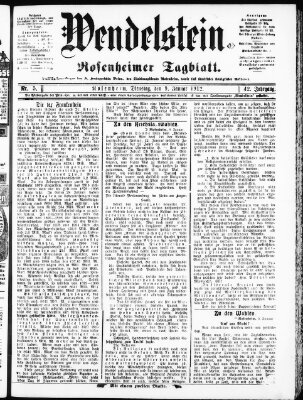 Wendelstein Dienstag 9. Januar 1912
