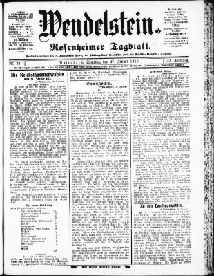 Wendelstein Samstag 27. Januar 1912