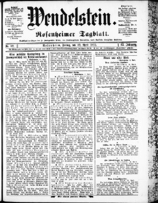 Wendelstein Freitag 12. April 1912