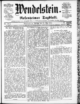 Wendelstein Dienstag 21. Mai 1912