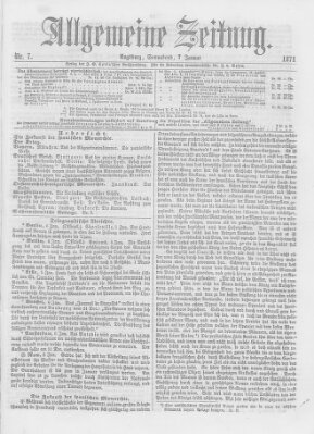 Allgemeine Zeitung Samstag 7. Januar 1871
