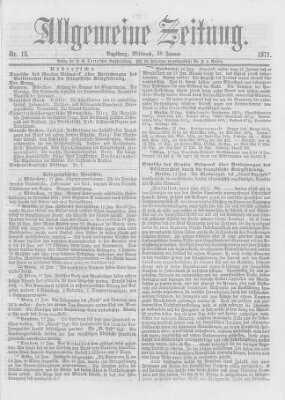 Allgemeine Zeitung Mittwoch 18. Januar 1871