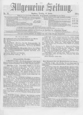 Allgemeine Zeitung Dienstag 24. Januar 1871