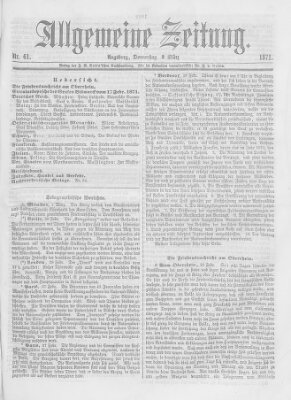 Allgemeine Zeitung Donnerstag 2. März 1871