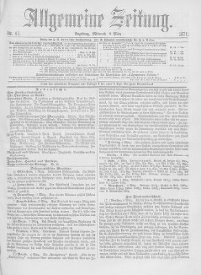 Allgemeine Zeitung Mittwoch 8. März 1871