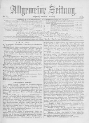 Allgemeine Zeitung Mittwoch 22. März 1871