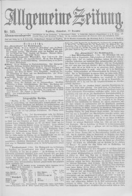 Allgemeine Zeitung Samstag 11. Dezember 1875