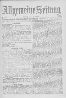 Allgemeine Zeitung Freitag 17. Dezember 1875