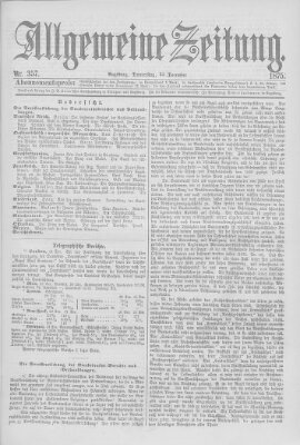 Allgemeine Zeitung Donnerstag 23. Dezember 1875