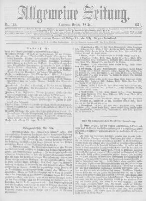 Allgemeine Zeitung Freitag 14. Juli 1871
