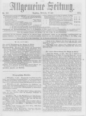 Allgemeine Zeitung Mittwoch 26. Juli 1871