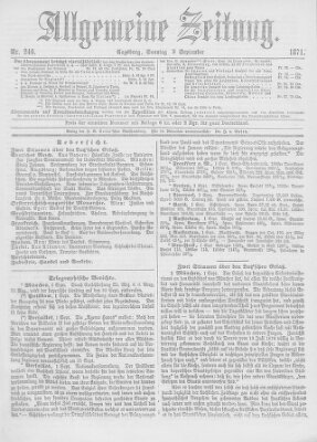 Allgemeine Zeitung Sonntag 3. September 1871