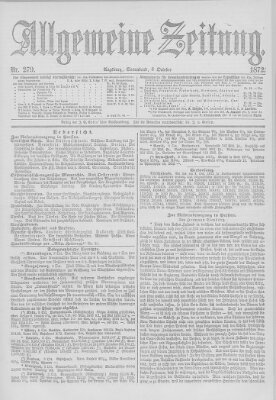 Allgemeine Zeitung Samstag 5. Oktober 1872