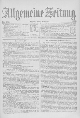 Allgemeine Zeitung Freitag 25. Oktober 1872