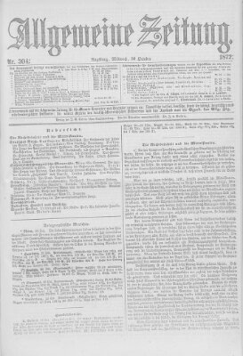 Allgemeine Zeitung Mittwoch 30. Oktober 1872