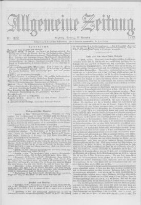 Allgemeine Zeitung Sonntag 17. November 1872