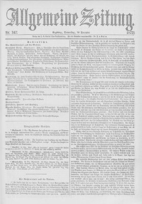 Allgemeine Zeitung Donnerstag 12. Dezember 1872