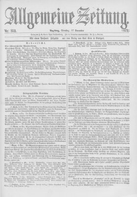 Allgemeine Zeitung Dienstag 17. Dezember 1872