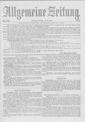 Allgemeine Zeitung Sonntag 22. Dezember 1872