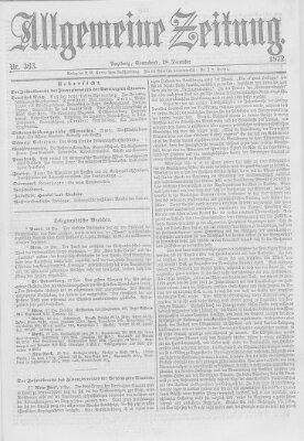 Allgemeine Zeitung Samstag 28. Dezember 1872