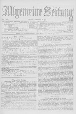 Allgemeine Zeitung Samstag 20. Juli 1872
