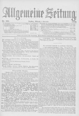 Allgemeine Zeitung Mittwoch 4. September 1872