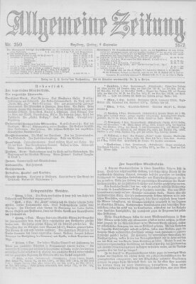 Allgemeine Zeitung Freitag 6. September 1872