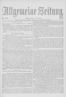 Allgemeine Zeitung Montag 16. September 1872