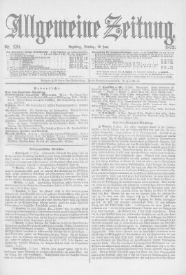 Allgemeine Zeitung Dienstag 18. Juni 1872