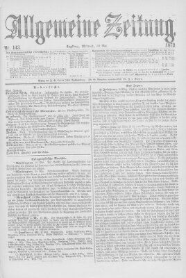 Allgemeine Zeitung Mittwoch 22. Mai 1872