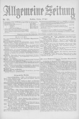 Allgemeine Zeitung Dienstag 30. April 1872