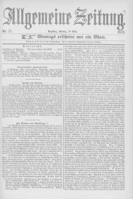 Allgemeine Zeitung Montag 11. März 1872