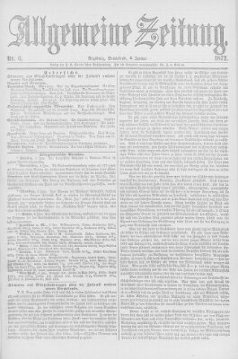 Allgemeine Zeitung Samstag 6. Januar 1872