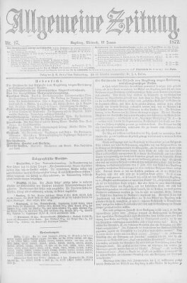 Allgemeine Zeitung Mittwoch 17. Januar 1872