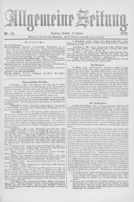 Allgemeine Zeitung Dienstag 13. Februar 1872