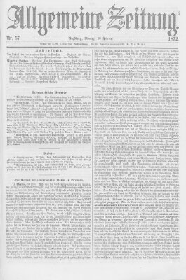 Allgemeine Zeitung Montag 26. Februar 1872