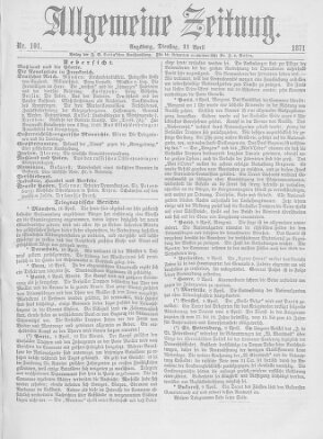 Allgemeine Zeitung Dienstag 11. April 1871