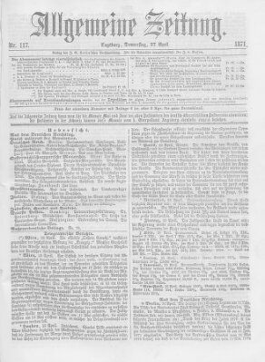 Allgemeine Zeitung Donnerstag 27. April 1871