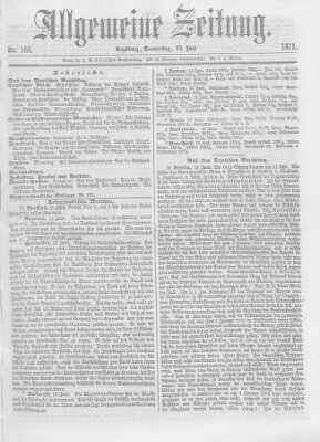 Allgemeine Zeitung Donnerstag 15. Juni 1871