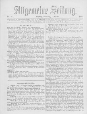 Allgemeine Zeitung Donnerstag 12. Oktober 1871