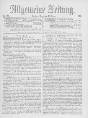 Allgemeine Zeitung Donnerstag 19. Oktober 1871