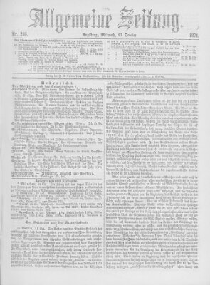 Allgemeine Zeitung Mittwoch 25. Oktober 1871