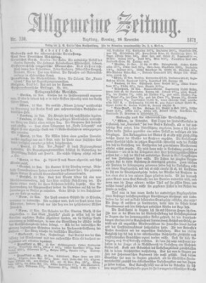 Allgemeine Zeitung Sonntag 26. November 1871